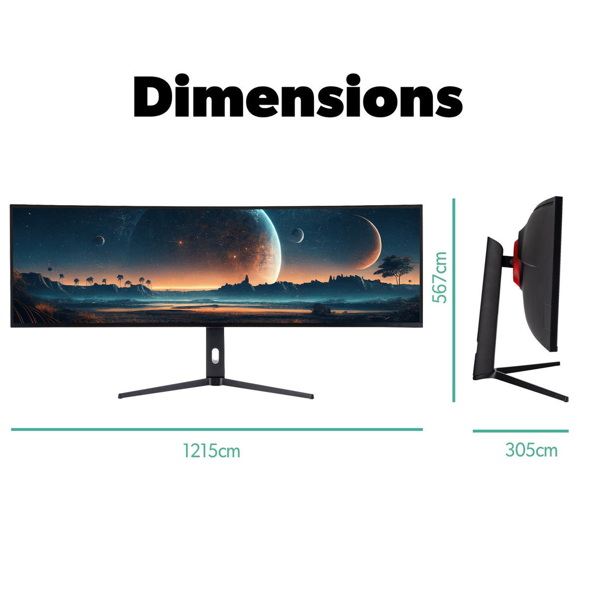 Electriq 49" IPS 5K DQHD 144Hz 1Ms Super Ultrawide Curved Gam Eiq-495Kcsuw14