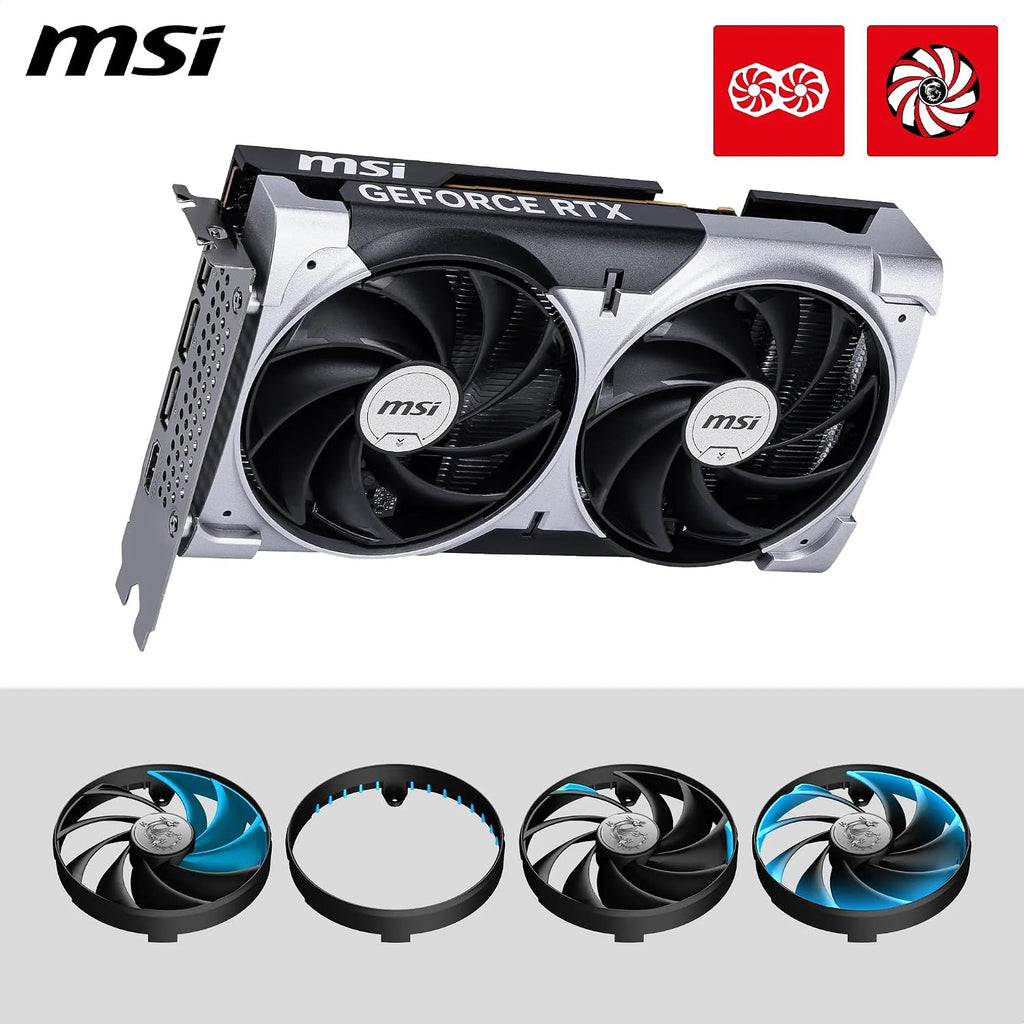 MSI Geforce RTX 5060 8G VENTUS 2X OC Graphics Card - RTX 5060 GPU, 8GB GDDR7 (28Gbps/128-Bit), Pcie 5.0 - Dual-Fan Thermal Design (2 X TORX FAN 5.0) - HDMI 2.1B, Displayport 2.1B