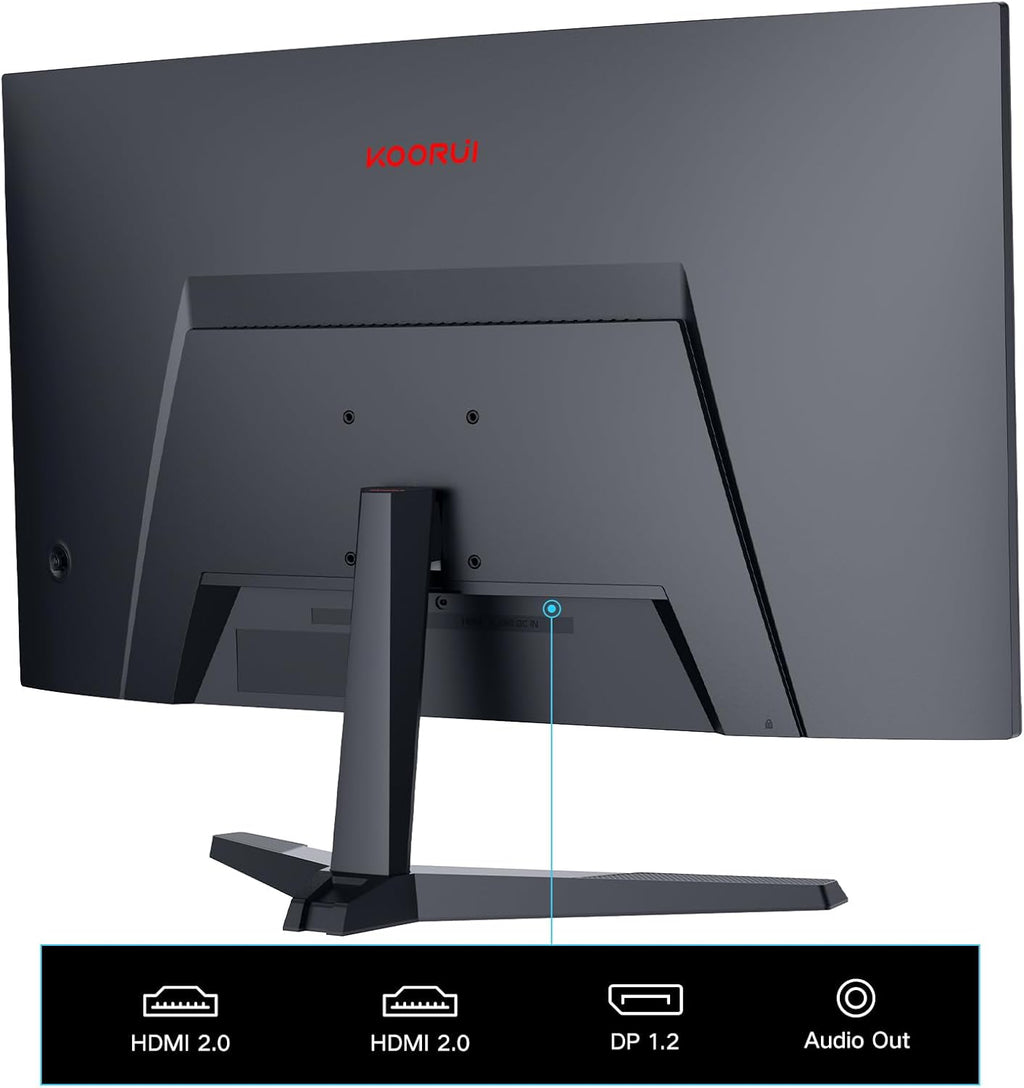 24 Inch Gaming Monitor, 180Hz Curved Monitors, 1Ms FHD 1080P 1500R | PC Monitors, Adaptive Sync, HDMI/DP, VESA Compatible, Tilt Adjustable, Eye Care