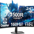 24 Inch Gaming Monitor 160Hz Curved, FHD 1080P Computer Screen | 1500R, 1Ms, Srgb130%, VESA Compatible, Eye Care Adaptive Sync HDMI＆DP Prots (MFG24C1L)