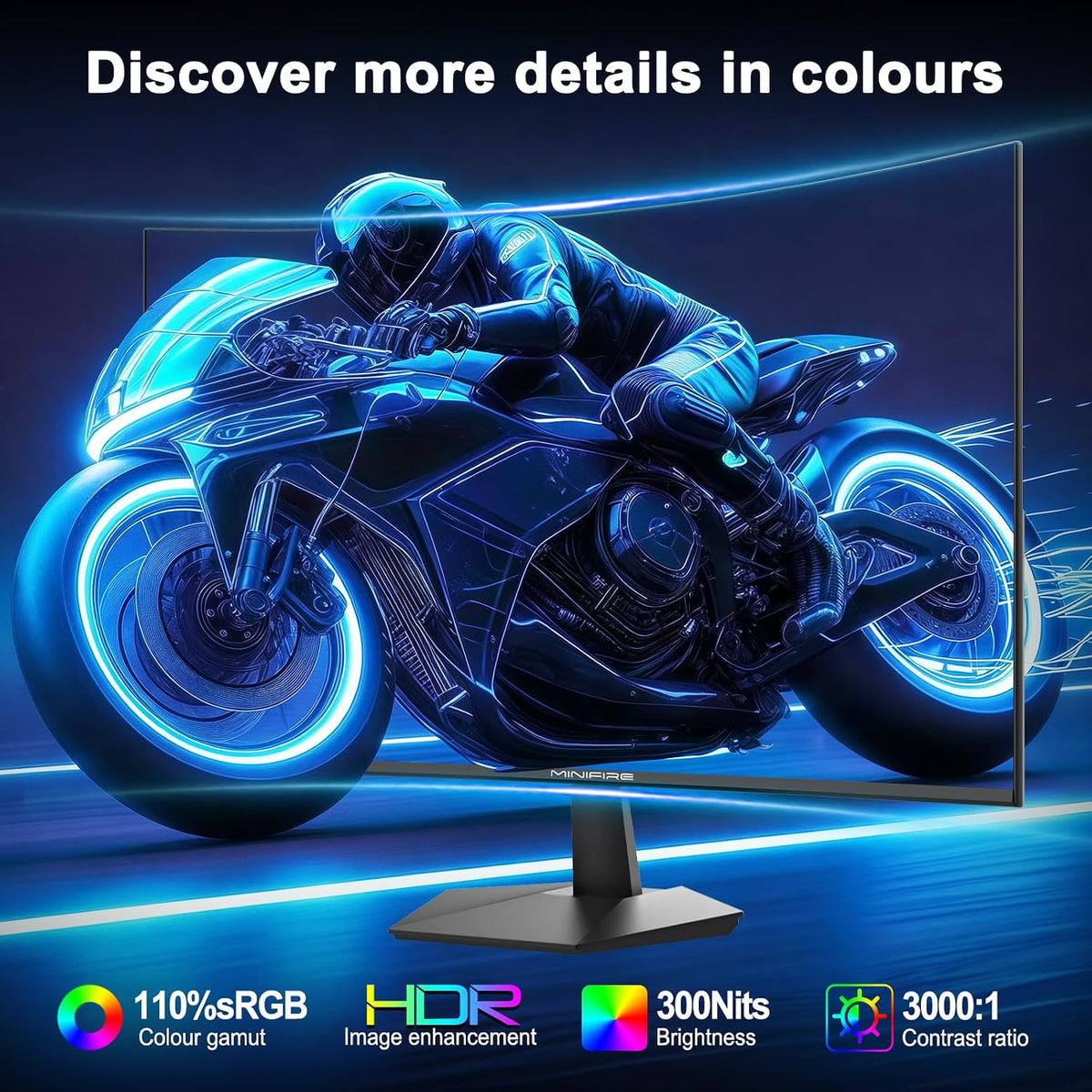 24 Inch Gaming Monitor 160Hz Curved, FHD 1080P Computer Screen | 1500R, 1Ms, Srgb130%, VESA Compatible, Eye Care Adaptive Sync HDMI＆DP Prots (MFG24C1L)