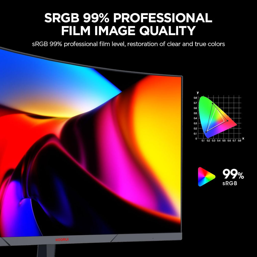 24 Inch Gaming Monitor, 180Hz Curved Monitors, 1Ms FHD 1080P 1500R | PC Monitors, Adaptive Sync, HDMI/DP, VESA Compatible, Tilt Adjustable, Eye Care
