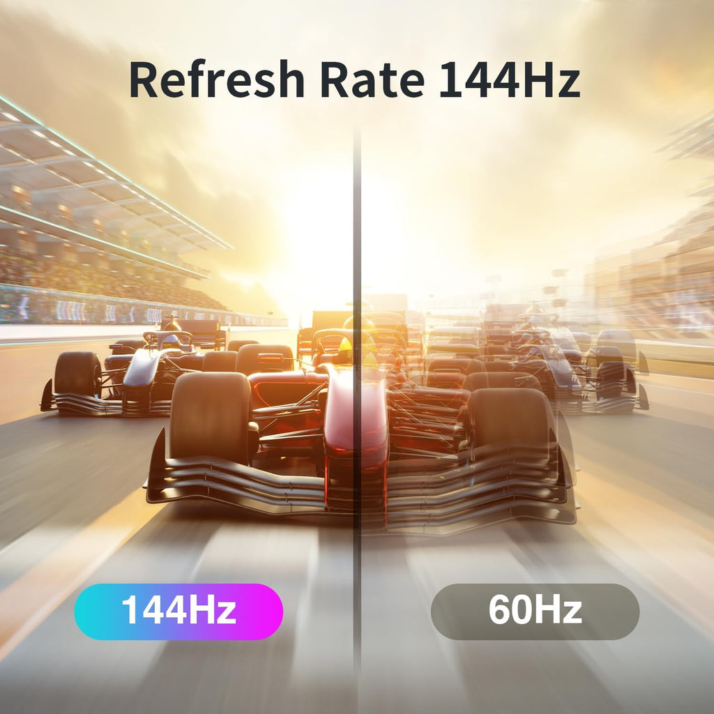 24 Inch Gmaing Monitor 144Hz, FHD 1080P Computer Monitor, IPS | Adaptive Sync, 110% Srgb, 1Ms, 3-Sided Frameless, Ultra Slim, VESA Mountable, Anti-Blue Light Design, HDMI, DP