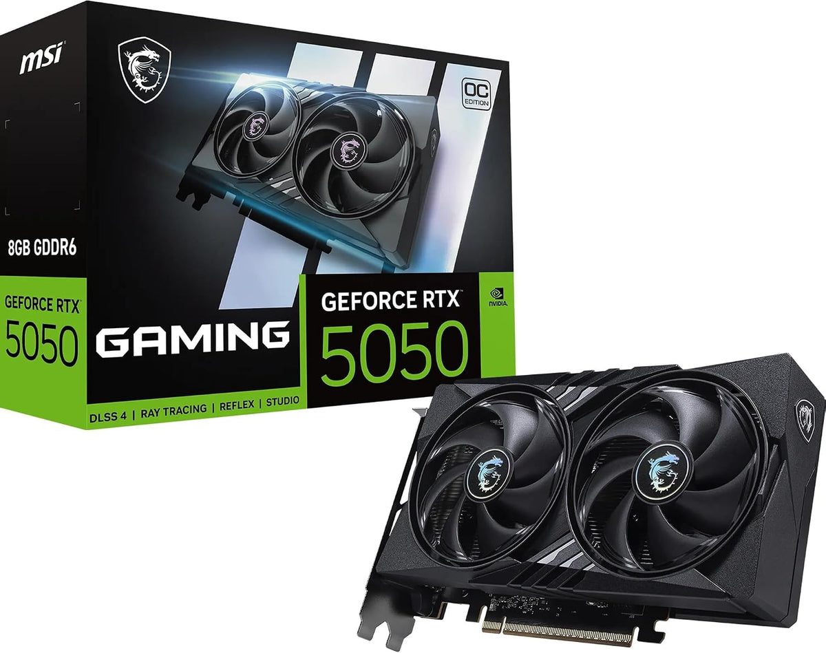 MSI Geforce RTX 5050 8G GAMING OC Graphics Card - RTX 5050 GPU, 8GB GDDR6 (20Gbps/128-Bit), Pcie 5.0 - TWIN FROZR 10 (2 X STORMFORCE FAN) - HDMI 2.1B, Displayport 2.1B