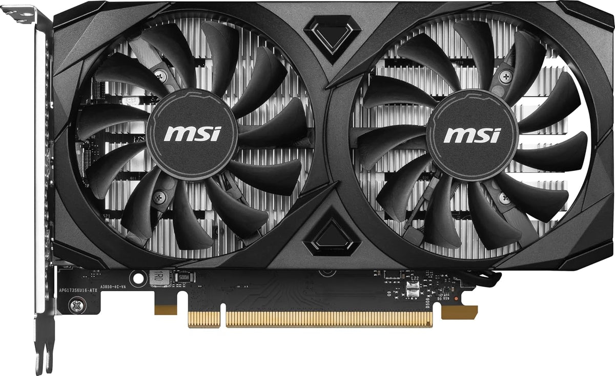 MSI Geforce RTX 3050 VENTUS 2X E 6G OC Gaming Graphics Card - 6GB GDDR6, 1492 Mhz, PCI Express Gen 4, 96-Bit, 1X DP (V1.4A), 2X HDMI 2.1 (Supports 4K)