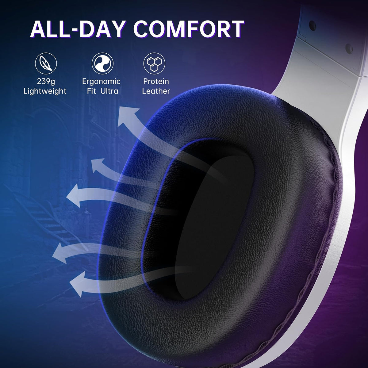 AOC Wireless Gaming Headset for PC, PS5, Bluetooth 5.4 & 2.4Ghz Low Latency Gaming Headset with Mic, Noise Canceling, 7.1 Virtual Surround, 45H Long Battery Life | Bluetooth 5.4, 2.4Ghz Low Latency, Noise Canceling, 7.1 Virtual Surround, 