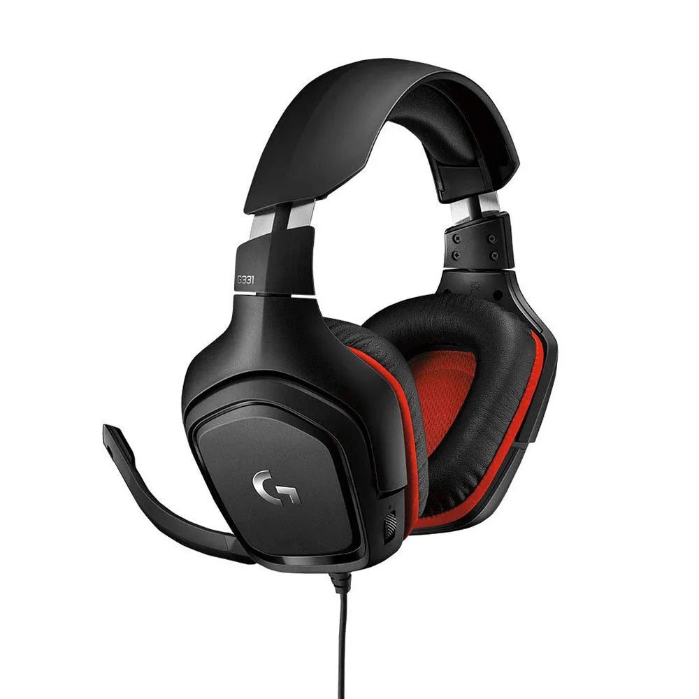 Logitech G331 Wired over Ear Gaming Headphones, 50 Mm Audio Drivers, Rotating Leatherette Ear Cups, 3.5 Mm Audio Jack, with Mic