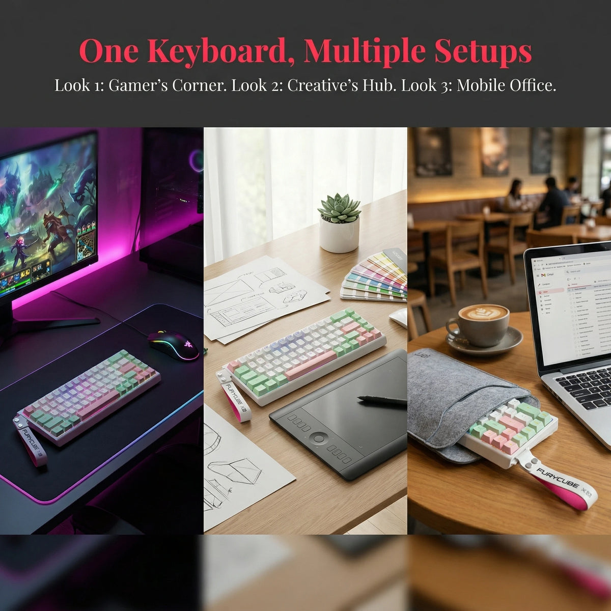 Smartrons Gaming Keyboard Wired RGB Backlit Keyboard Ultra-Compact Anti-Ghosting 68 Keys Membrane Keyboard for PC Laptop Windows
