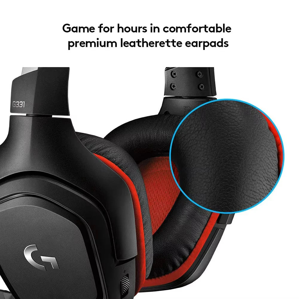 Logitech G331 Wired over Ear Gaming Headphones, 50 Mm Audio Drivers, Rotating Leatherette Ear Cups, 3.5 Mm Audio Jack, with Mic