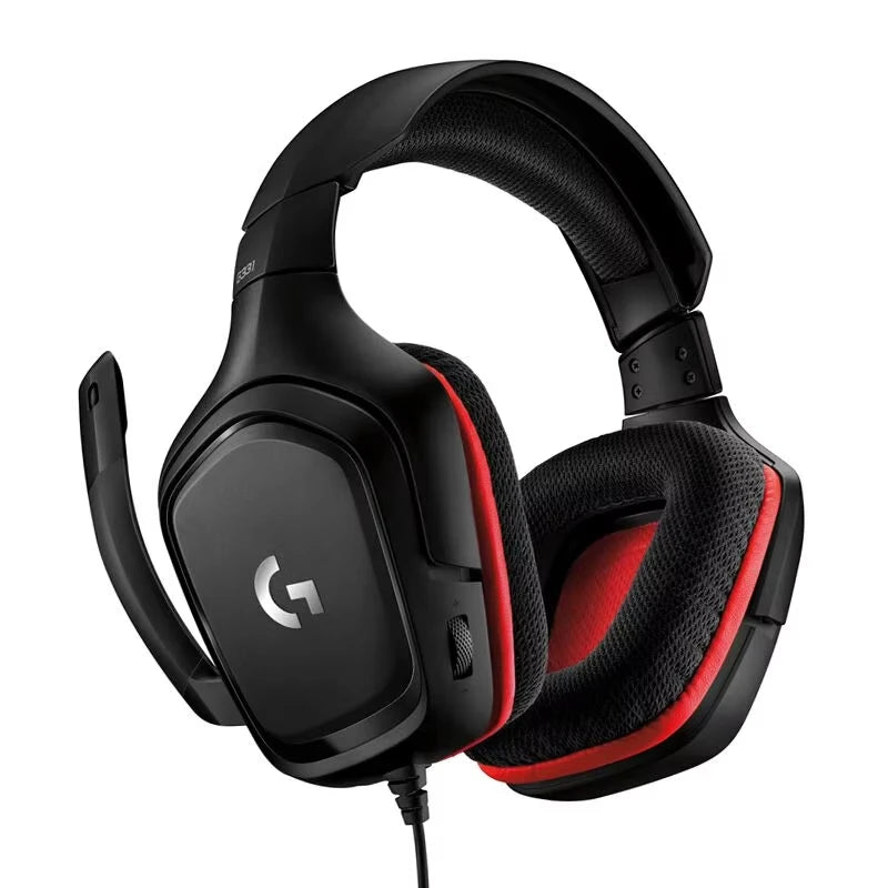 Logitech G331 Wired over Ear Gaming Headphones, 50 Mm Audio Drivers, Rotating Leatherette Ear Cups, 3.5 Mm Audio Jack, with Mic