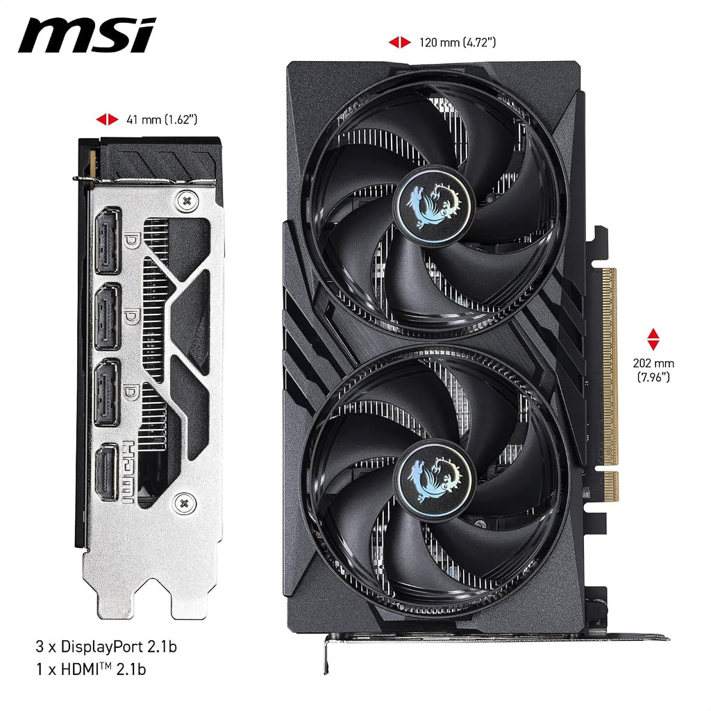 MSI Geforce RTX 5050 8G GAMING OC Graphics Card - RTX 5050 GPU, 8GB GDDR6 (20Gbps/128-Bit), Pcie 5.0 - TWIN FROZR 10 (2 X STORMFORCE FAN) - HDMI 2.1B, Displayport 2.1B