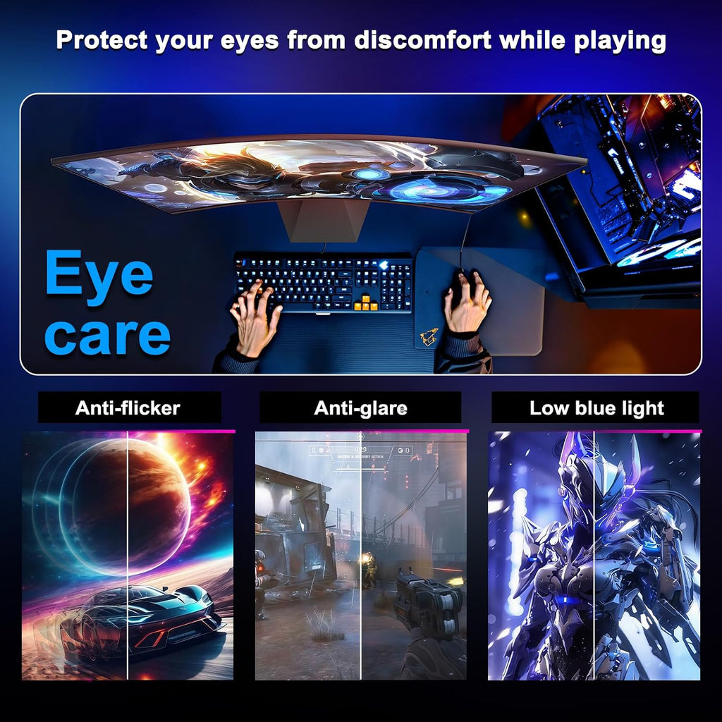 24 Inch Gaming Monitor 160Hz Curved, FHD 1080P Computer Screen | 1500R, 1Ms, Srgb130%, VESA Compatible, Eye Care Adaptive Sync HDMI＆DP Prots (MFG24C1L)