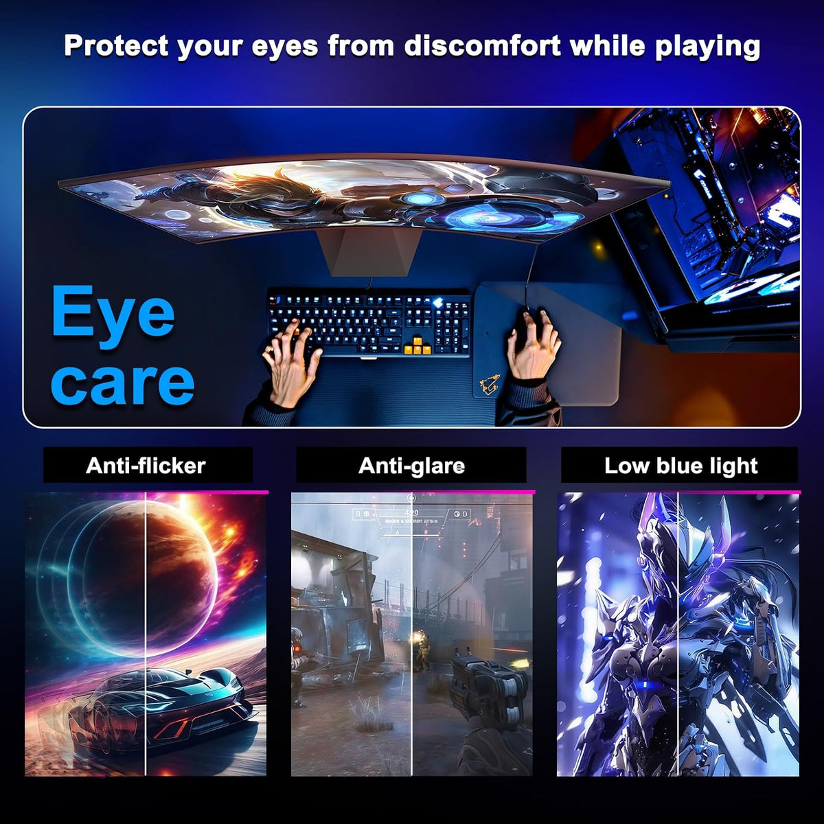 24 Inch Gaming Monitor 160Hz Curved, FHD 1080P Computer Screen | 1500R, 1Ms, Srgb130%, VESA Compatible, Eye Care Adaptive Sync HDMI＆DP Prots (MFG24C1L)