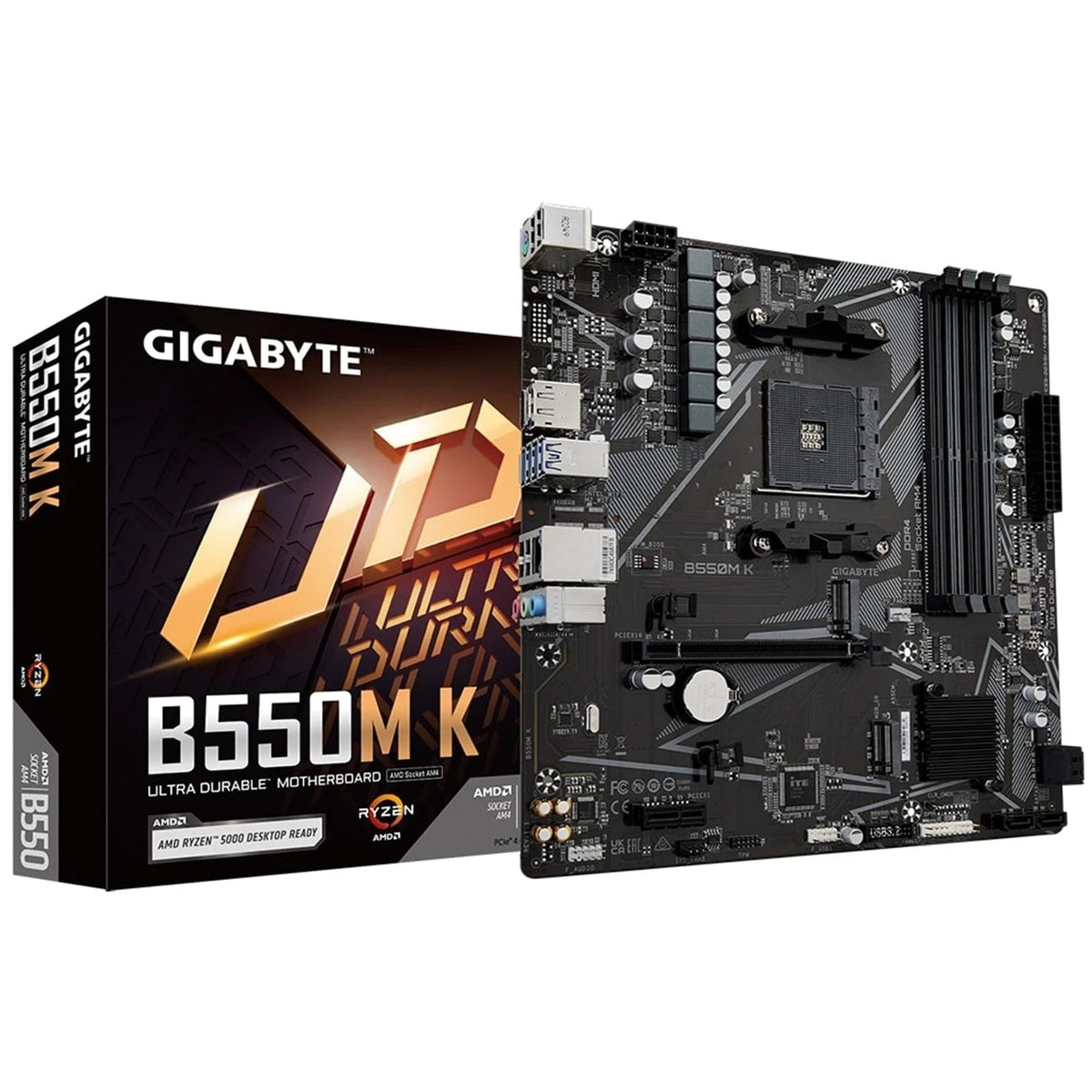 Gigabyte B550M K Ultra Durable AMD AM4 Socket Motherboard, Micro-Atx, 4X DDR4